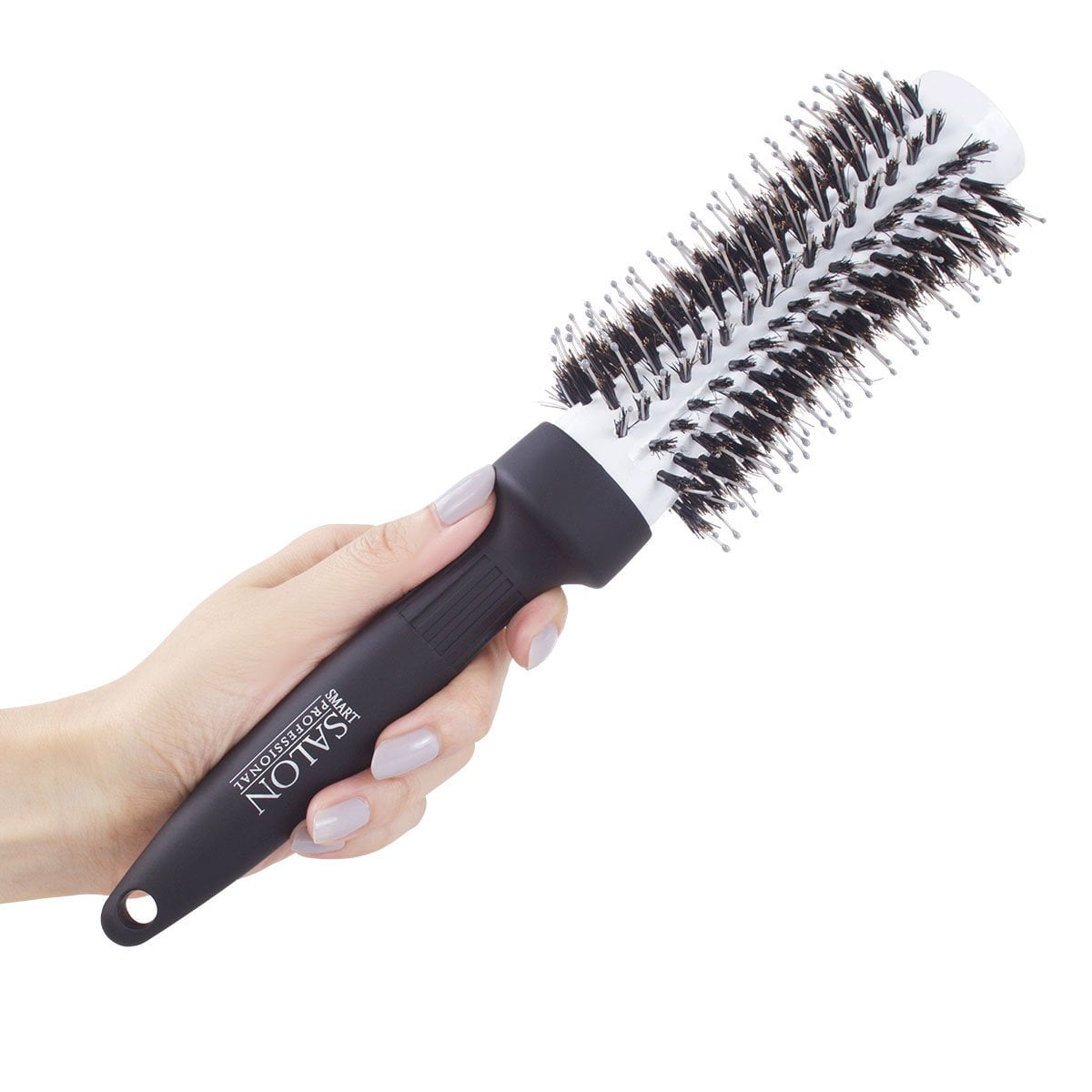 Small Round Blow Dry Brush - Boar Bristle Pins - 25mm Diameter Hairbrush (Small / Medium) - Smart Salon Professional